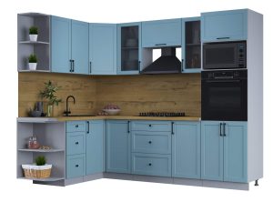 ГОТОВАЯ КУХНЯ ТРЕНД SOFT-TOUCH 1,68Х2,6 (ОКЕАН/ ОКЕАН)