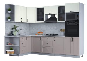 ГОТОВАЯ КУХНЯ ТРЕНД SOFT-TOUCH 1,68Х2,8 (БЕЛЫЙ/ ЛУНА)