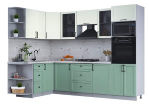 ГОТОВАЯ КУХНЯ ТРЕНД SOFT-TOUCH 1,68Х2,8 (БЕЛЫЙ/ МЯТА)