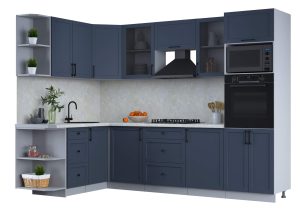 ГОТОВАЯ КУХНЯ ТРЕНД SOFT-TOUCH 1,68Х2,8 (ИНДИГО/ ИНДИГО)