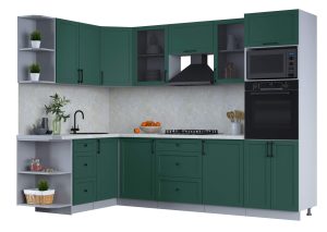 ГОТОВАЯ КУХНЯ ТРЕНД SOFT-TOUCH 1,68Х2,8 (ИЗУМРУД/ ИЗУМРУД)