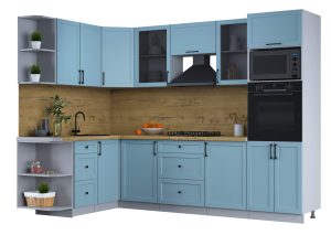 ГОТОВАЯ КУХНЯ ТРЕНД SOFT-TOUCH 1,68Х2,8 (ОКЕАН/ ОКЕАН)