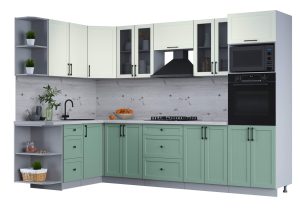 ГОТОВАЯ КУХНЯ ТРЕНД SOFT-TOUCH 1,68Х3,0 (БЕЛЫЙ/ МЯТА)