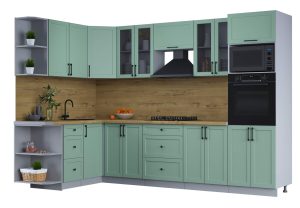 ГОТОВАЯ КУХНЯ ТРЕНД SOFT-TOUCH 1,68Х3,0 (МЯТА/ МЯТА)