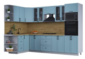 ГОТОВАЯ КУХНЯ ТРЕНД SOFT-TOUCH 1,68Х3,0 (ОКЕАН/ ОКЕАН)