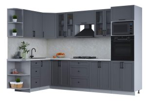 ГОТОВАЯ КУХНЯ ТРЕНД SOFT-TOUCH 1,68Х3,0 (ПЕПЕЛ/ ПЕПЕЛ)