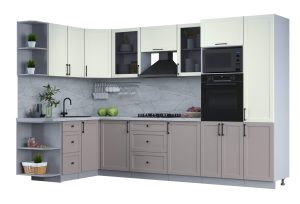 ГОТОВАЯ КУХНЯ ТРЕНД SOFT-TOUCH 1,68Х3,2 (БЕЛЫЙ/ ЛУНА)