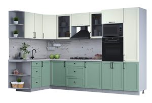 ГОТОВАЯ КУХНЯ ТРЕНД SOFT-TOUCH 1,68Х3,2 (БЕЛЫЙ/ МЯТА)