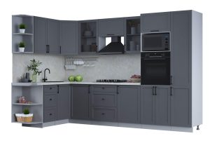 ГОТОВАЯ КУХНЯ ТРЕНД SOFT-TOUCH 1,68Х3,2 (ПЕПЕЛ/ ПЕПЕЛ)