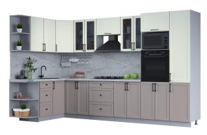 ГОТОВАЯ КУХНЯ ТРЕНД SOFT-TOUCH 1,68Х3,4 (БЕЛЫЙ/ ЛУНА)