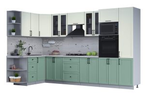 ГОТОВАЯ КУХНЯ ТРЕНД SOFT-TOUCH 1,68Х3,4 (БЕЛЫЙ/ МЯТА)