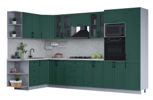 ГОТОВАЯ КУХНЯ ТРЕНД SOFT-TOUCH 1,68Х3,4 (ИЗУМРУД/ ИЗУМРУД)