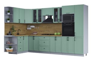 ГОТОВАЯ КУХНЯ ТРЕНД SOFT-TOUCH 1,68Х3,4 (МЯТА/ МЯТА)