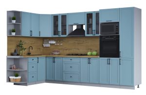 ГОТОВАЯ КУХНЯ ТРЕНД SOFT-TOUCH 1,68Х3,4 (ОКЕАН/ ОКЕАН)