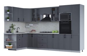 ГОТОВАЯ КУХНЯ ТРЕНД SOFT-TOUCH 1,68Х3,4 (ПЕПЕЛ/ ПЕПЕЛ)