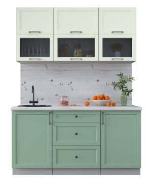 ГОТОВАЯ КУХНЯ ТРЕНД SOFT-TOUCH 1,6Б (БЕЛЫЙ/ МЯТА)