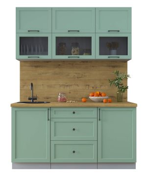 ГОТОВАЯ КУХНЯ ТРЕНД SOFT-TOUCH 1,6Б (МЯТА/ МЯТА)