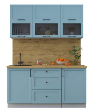 ГОТОВАЯ КУХНЯ ТРЕНД SOFT-TOUCH 1,6Б (ОКЕАН/ ОКЕАН)