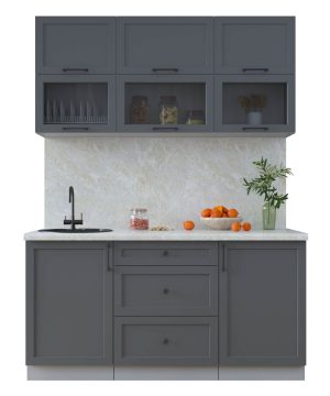 ГОТОВАЯ КУХНЯ ТРЕНД SOFT-TOUCH 1,6Б (ПЕПЕЛ/ ПЕПЕЛ)