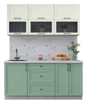 ГОТОВАЯ КУХНЯ ТРЕНД SOFT-TOUCH 1,7Б (БЕЛЫЙ/ МЯТА)