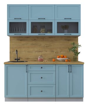 ГОТОВАЯ КУХНЯ ТРЕНД SOFT-TOUCH 1,7Б (ОКЕАН/ ОКЕАН)