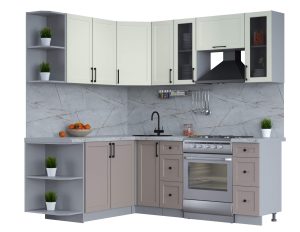 ГОТОВАЯ КУХНЯ ТРЕНД SOFT-TOUCH 1,7Х2,1 (БЕЛЫЙ/ ЛУНА)