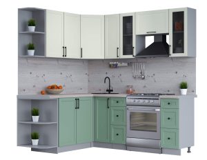 ГОТОВАЯ КУХНЯ ТРЕНД SOFT-TOUCH 1,7Х2,1 (БЕЛЫЙ/ МЯТА)