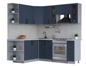 ГОТОВАЯ КУХНЯ ТРЕНД SOFT-TOUCH 1,7Х2,1 (ИНДИГО/ ИНДИГО)