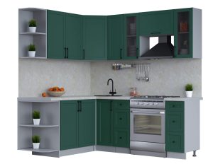 ГОТОВАЯ КУХНЯ ТРЕНД SOFT-TOUCH 1,7Х2,1 (ИЗУМРУД/ ИЗУМРУД)