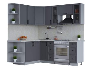 ГОТОВАЯ КУХНЯ ТРЕНД SOFT-TOUCH 1,7Х2,1 (ПЕПЕЛ/ ПЕПЕЛ)