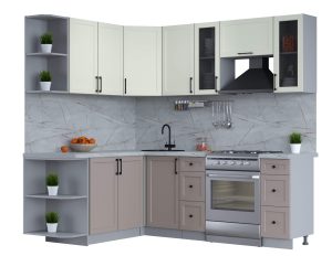 ГОТОВАЯ КУХНЯ ТРЕНД SOFT-TOUCH 1,7Х2,2 (БЕЛЫЙ/ ЛУНА)