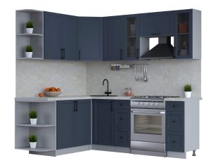 ГОТОВАЯ КУХНЯ ТРЕНД SOFT-TOUCH 1,7Х2,2 (ИНДИГО/ ИНДИГО)