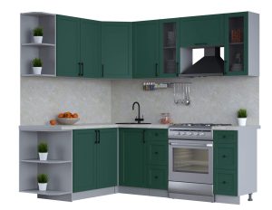 ГОТОВАЯ КУХНЯ ТРЕНД SOFT-TOUCH 1,7Х2,2 (ИЗУМРУД/ ИЗУМРУД)