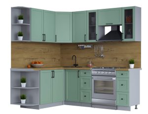 ГОТОВАЯ КУХНЯ ТРЕНД SOFT-TOUCH 1,7Х2,2 (МЯТА/ МЯТА)