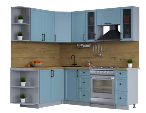 ГОТОВАЯ КУХНЯ ТРЕНД SOFT-TOUCH 1,7Х2,2 (ОКЕАН/ ОКЕАН)