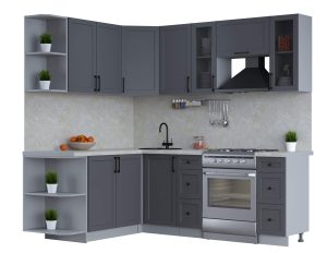 ГОТОВАЯ КУХНЯ ТРЕНД SOFT-TOUCH 1,7Х2,2 (ПЕПЕЛ/ ПЕПЕЛ)