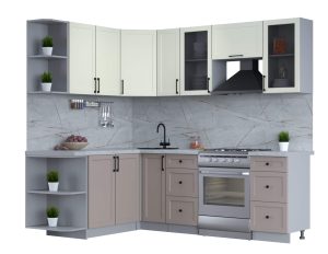 ГОТОВАЯ КУХНЯ ТРЕНД SOFT-TOUCH 1,7Х2,3 (БЕЛЫЙ/ ЛУНА)