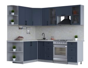 ГОТОВАЯ КУХНЯ ТРЕНД SOFT-TOUCH 1,7Х2,3 (ИНДИГО/ ИНДИГО)