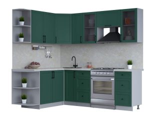 ГОТОВАЯ КУХНЯ ТРЕНД SOFT-TOUCH 1,7Х2,3 (ИЗУМРУД/ ИЗУМРУД)