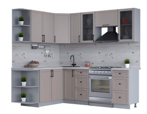 ГОТОВАЯ КУХНЯ ТРЕНД SOFT-TOUCH 1,7Х2,3 (ЛУНА/ ЛУНА)