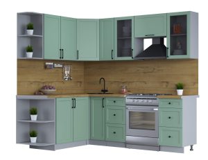 ГОТОВАЯ КУХНЯ ТРЕНД SOFT-TOUCH 1,7Х2,3 (МЯТА/ МЯТА)