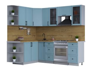 ГОТОВАЯ КУХНЯ ТРЕНД SOFT-TOUCH 1,7Х2,3 (ОКЕАН/ ОКЕАН)