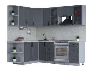 ГОТОВАЯ КУХНЯ ТРЕНД SOFT-TOUCH 1,7Х2,3 (ПЕПЕЛ/ ПЕПЕЛ)