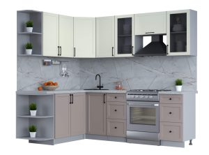 ГОТОВАЯ КУХНЯ ТРЕНД SOFT-TOUCH 1,7Х2,4 (БЕЛЫЙ/ ЛУНА)