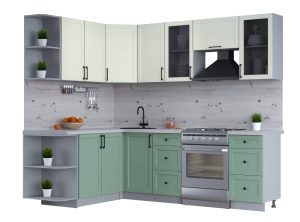 ГОТОВАЯ КУХНЯ ТРЕНД SOFT-TOUCH 1,7Х2,4 (БЕЛЫЙ/ МЯТА)