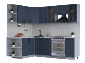 ГОТОВАЯ КУХНЯ ТРЕНД SOFT-TOUCH 1,7Х2,4 (ИНДИГО/ ИНДИГО)