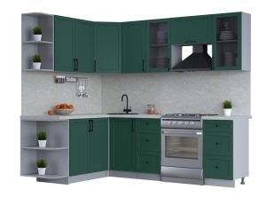 ГОТОВАЯ КУХНЯ ТРЕНД SOFT-TOUCH 1,7Х2,4 (ИЗУМРУД/ ИЗУМРУД)