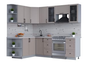 ГОТОВАЯ КУХНЯ ТРЕНД SOFT-TOUCH 1,7Х2,4 (ЛУНА/ ЛУНА)