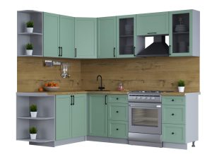 ГОТОВАЯ КУХНЯ ТРЕНД SOFT-TOUCH 1,7Х2,4 (МЯТА/ МЯТА)