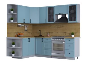 ГОТОВАЯ КУХНЯ ТРЕНД SOFT-TOUCH 1,7Х2,4 (ОКЕАН/ ОКЕАН)